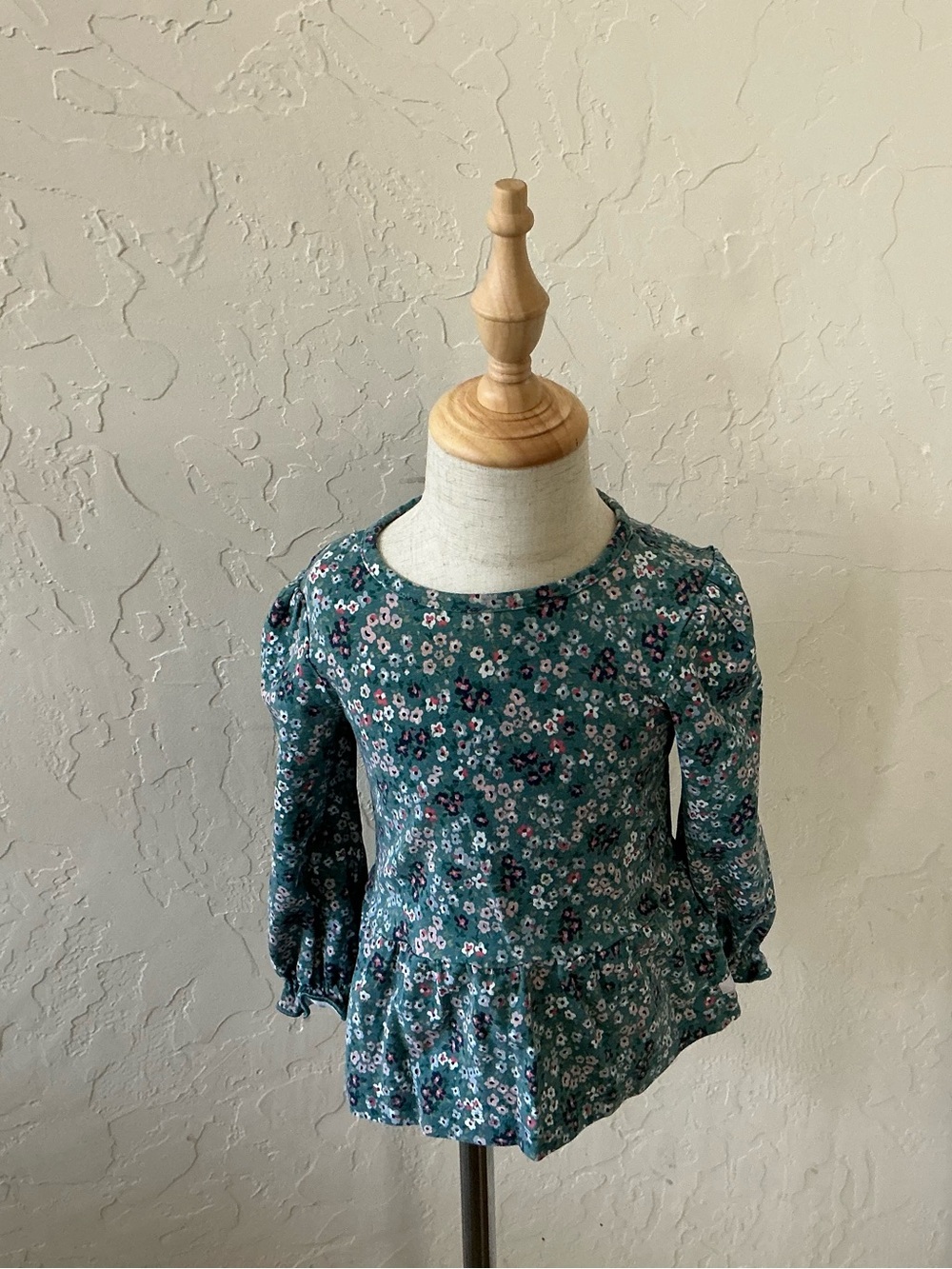 Ruffle Butts Green Floral Toddler Dress